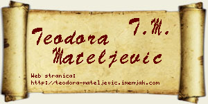 Teodora Mateljević vizit kartica